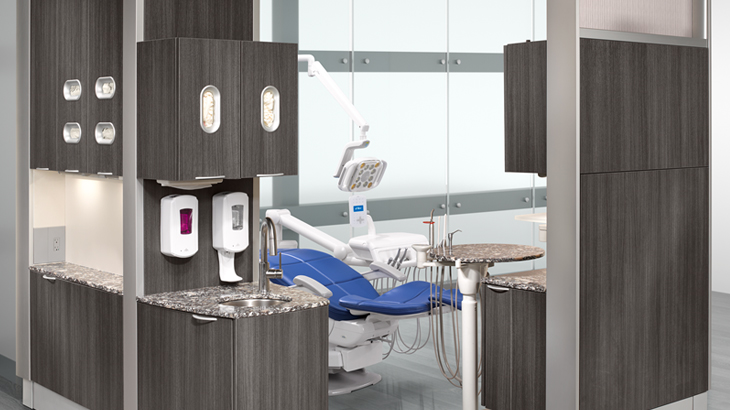 A-dec Inspire 500 dental cabinetry in the operatory