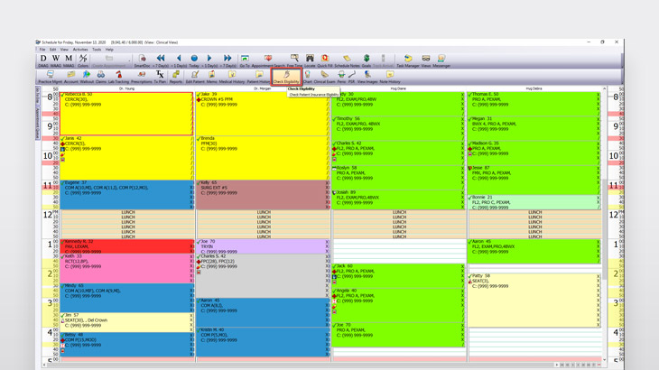 Screenshot of Eaglesoft Insurance Suite showing real-time patient benefit information