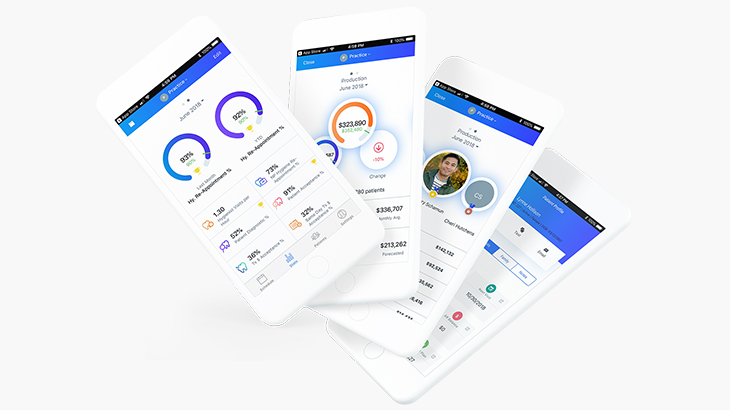 Mobile view of Dental Intelligence for practice analytics
